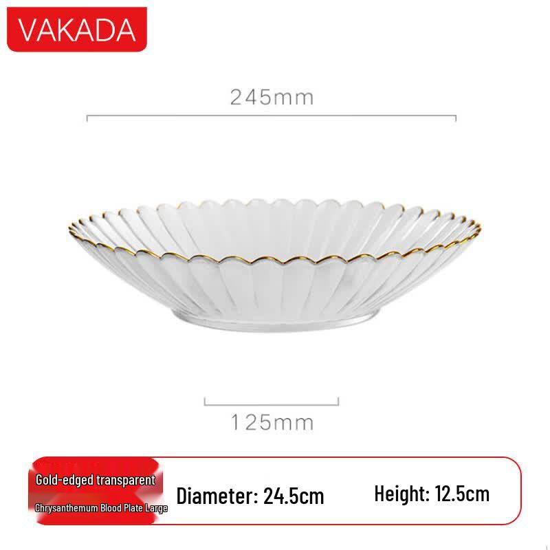 VAKADA Borosilicate Glass Salad & Dessert Bowl