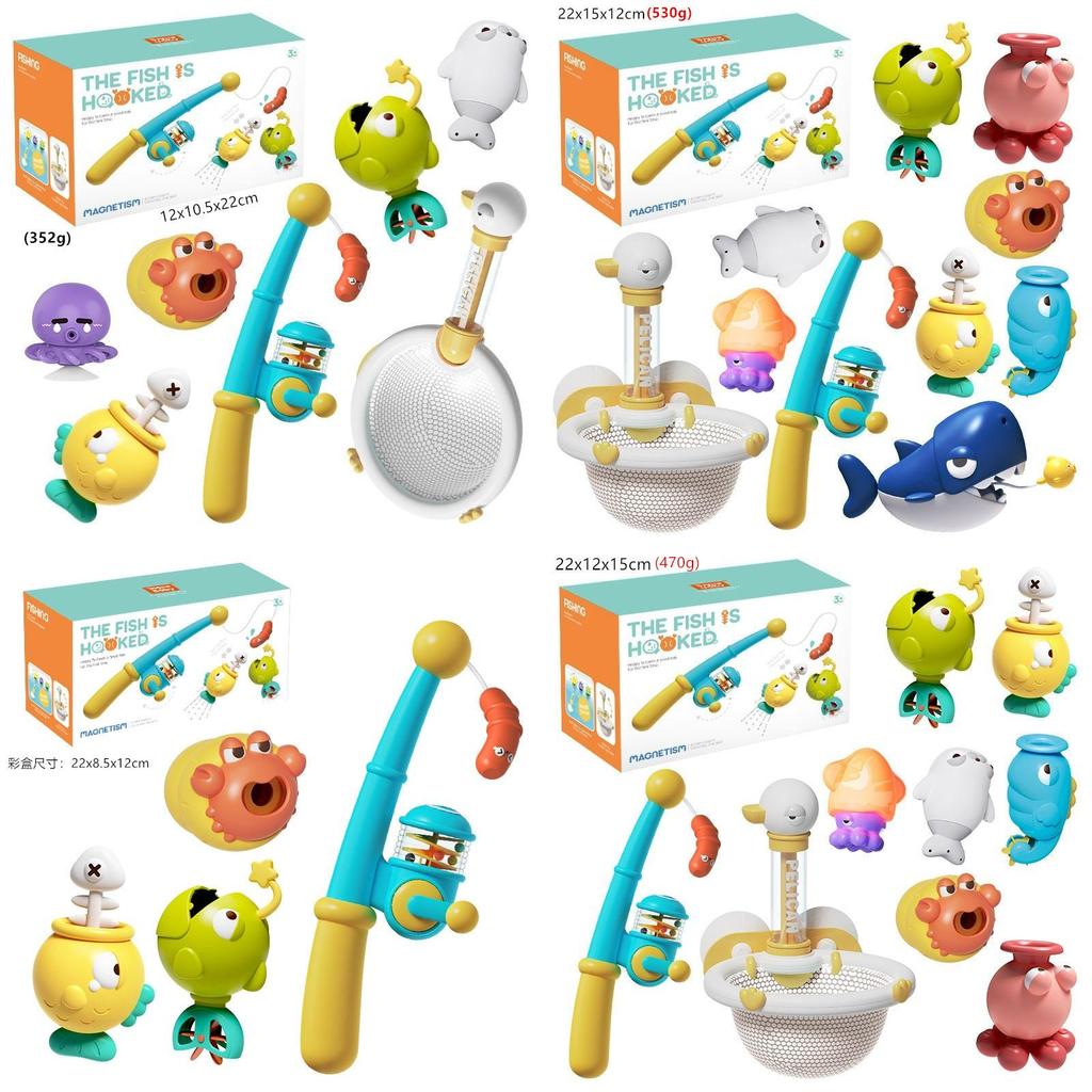 Marine Magnetic Fishing Toy Set For Kids Educational Bath Play