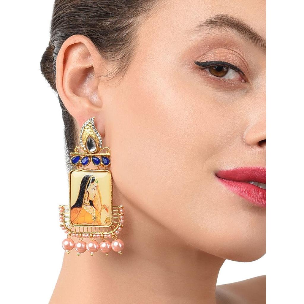 Combo of 2 Gold Tone Padmavati Inspired Dangle Earring For Women