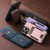 SUTENI H03 For iPhone 16 Pro Case Card Holder Kickstand Litchi Texture Leather+TPU Phone Cover