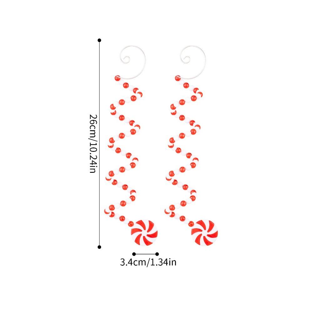 

PVC Lollipop Christmas Decoration Twisted Cane Hanging Ornament for 2PCS Navidad Celebration Red M