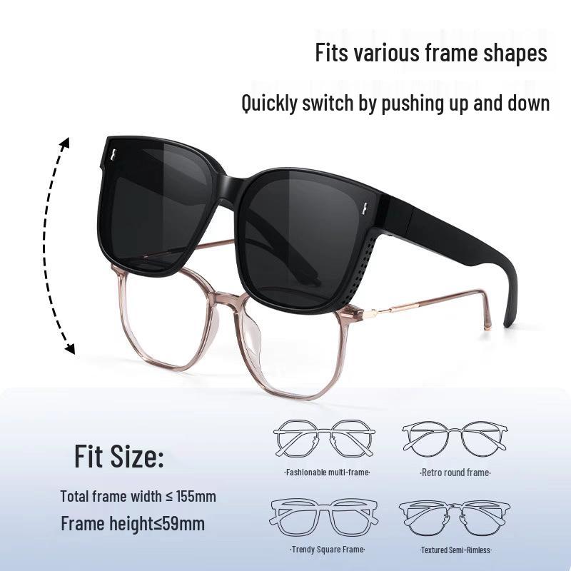 Polarized Clip-On Sunglasses: Wear Over Prescription Glasses for Sun Protection, Perfect for Fishing, Driving & Cycling. Designed for Women.