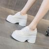 Casual Shoes Women's 2025 New Platform White Shoes Women's Inner Height Increased by 11 Cm Ultra-high Small Leather Shoes Muffin Thick Sole