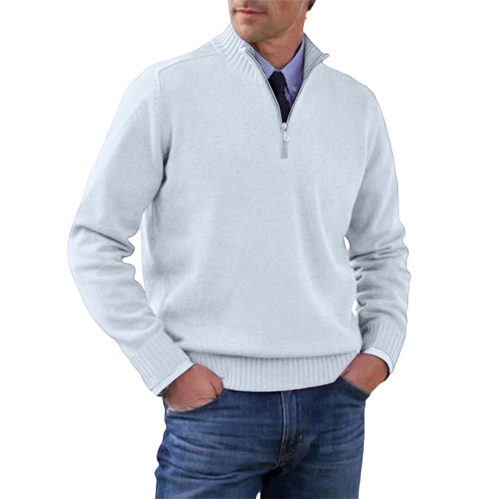 Mens Sweater Quarter Zip Pullover Men Sweater for Men Mens Pullover 1/4 Zip Pullover Mens Classic Knitwear for Everyday Wear