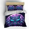 Fantasy Purple Owl Art Print Soft Comfortable Duvet Cover Bedding Set Included 1*Duvet Cover 2*Pillowcases Luxury gifts
