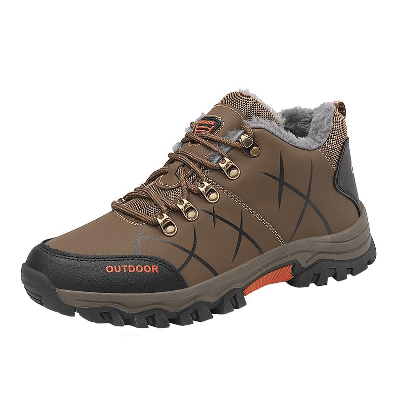 39-47 Большие нескользящие и износостойкие плюшевые теплые зимние ботинки для спорта на открытом воздухе Хлопковые ботинки среднего размера Альпинистская обувь Мужская обувь 47 хаки