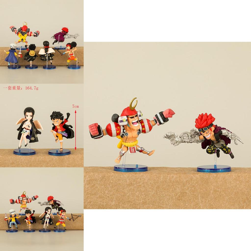 Detailed One Piece Character Figures 6-piece Set Luffy Robin Usopp Franky Kid Pvc Collectibles