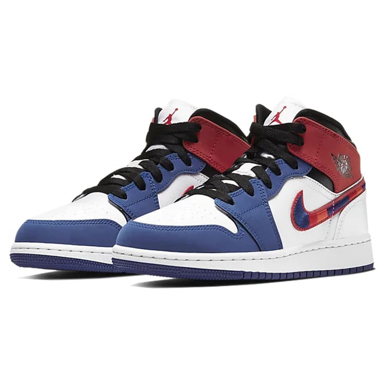 Jordan 1 Mid Rush Blue University Red GS BQ6931-146