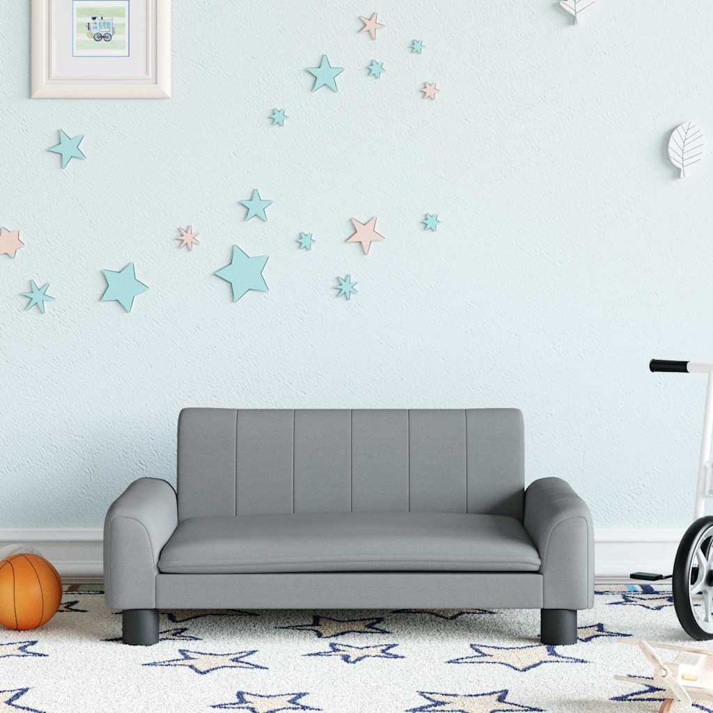 Kids Sofa Light Grey 70 X 45 X 30 Cm Fabric