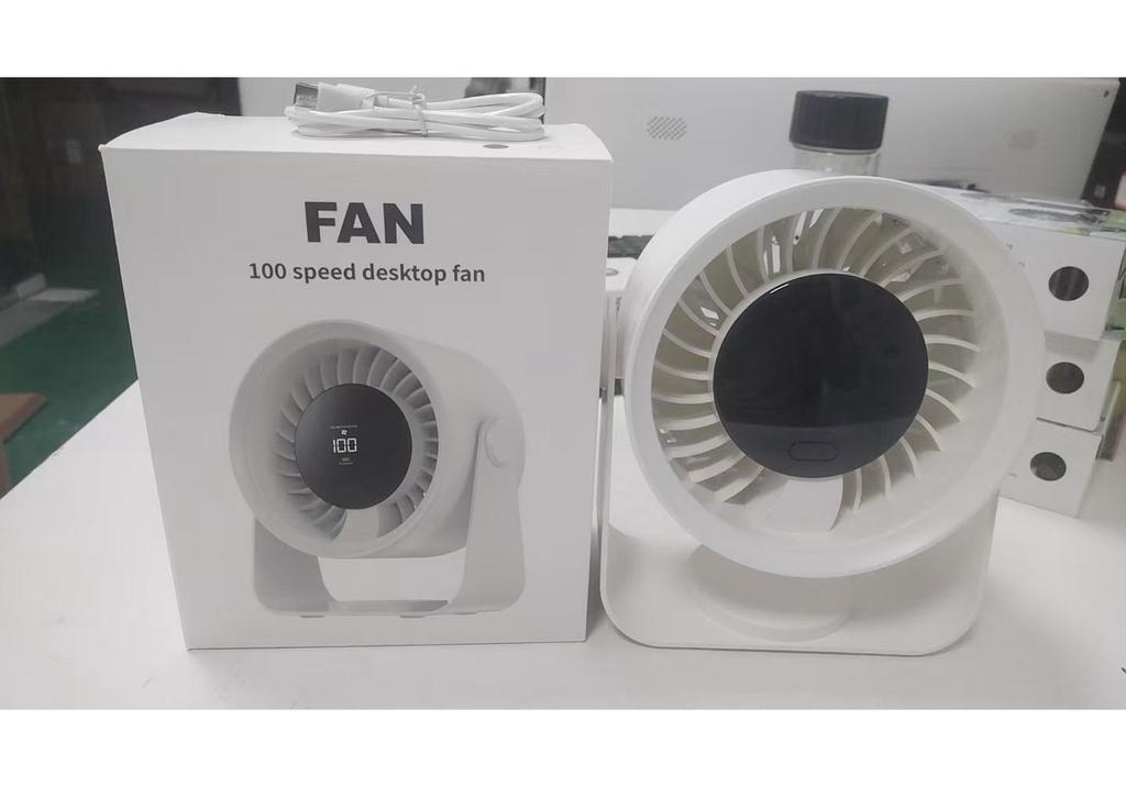 100-Speed Silent Wall-Mounted Digital Display Fan for Desktop, Dorm, Bedroom, Office, and Kitchen.