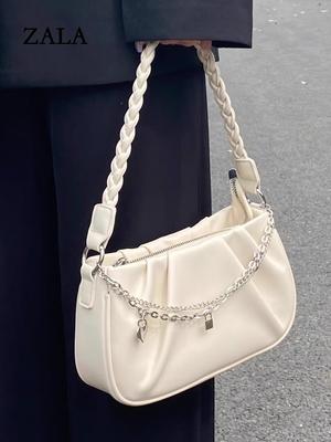Herbst und Winter neue Nischen-Quadrat-Wolkenfaltentasche Damen-Pendeltasche einfache und vielseitige Handtasche Unterarmtasche