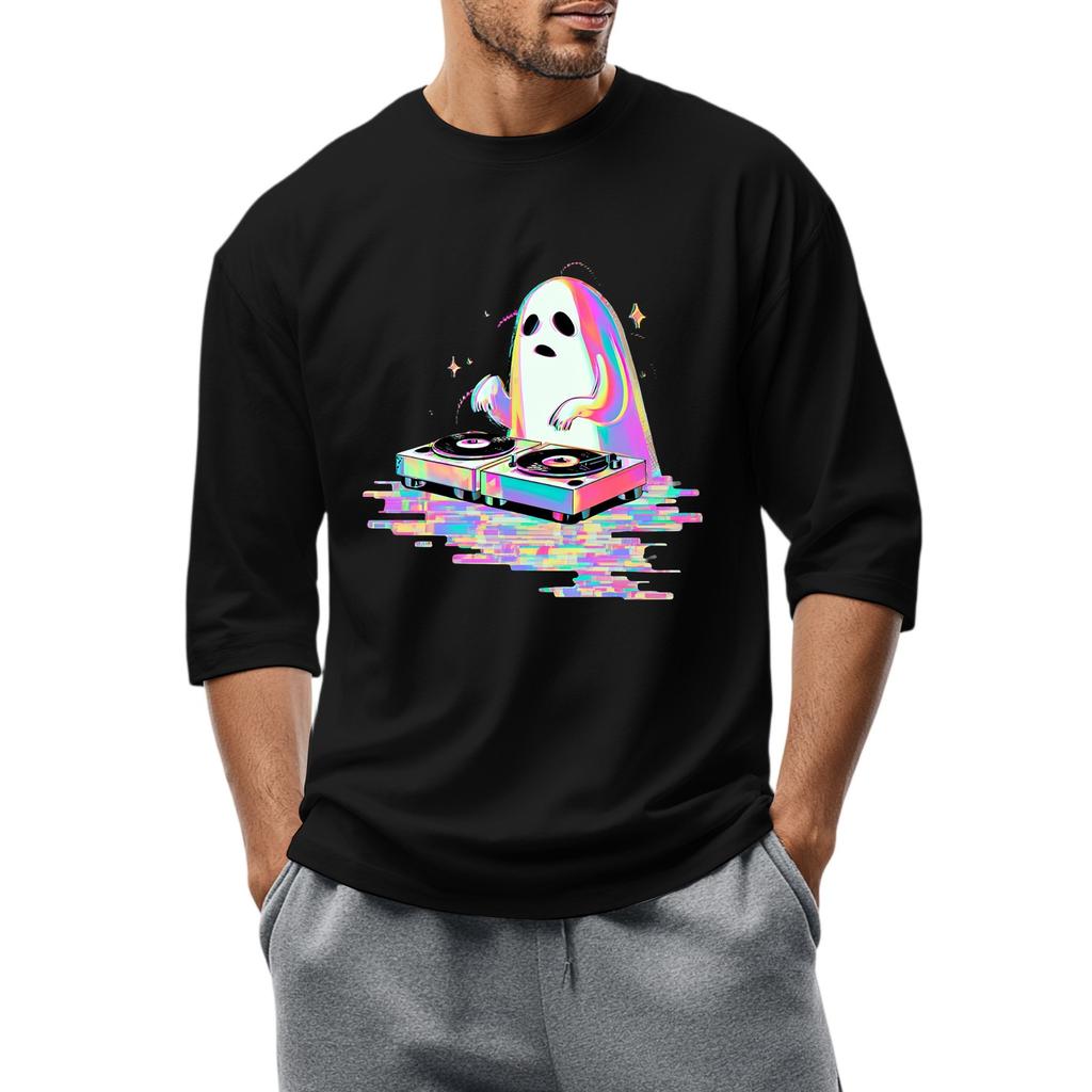 Men'S Round Neck Three-Quarters Sleeve Top Casual Fashion T-Shirt