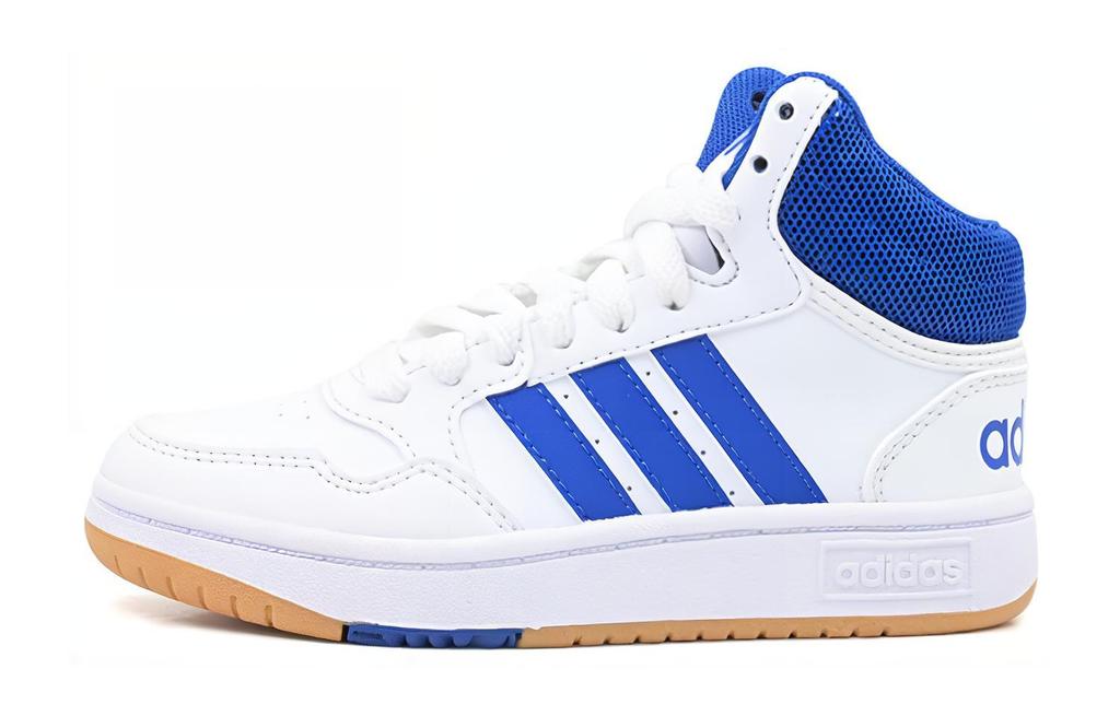 Adidas Neo Hoops Mid 3.0 K Slip Resistant Abrasion Resistant Mid top Children's Basketball Shoes White Blue Kids' IE0222