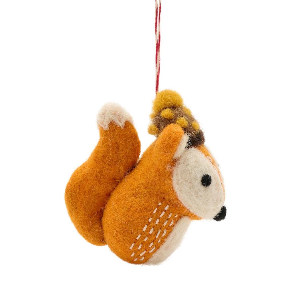 The Seasonal Gift Co. Felt Fox With Acorn Hat Hanging Decoration