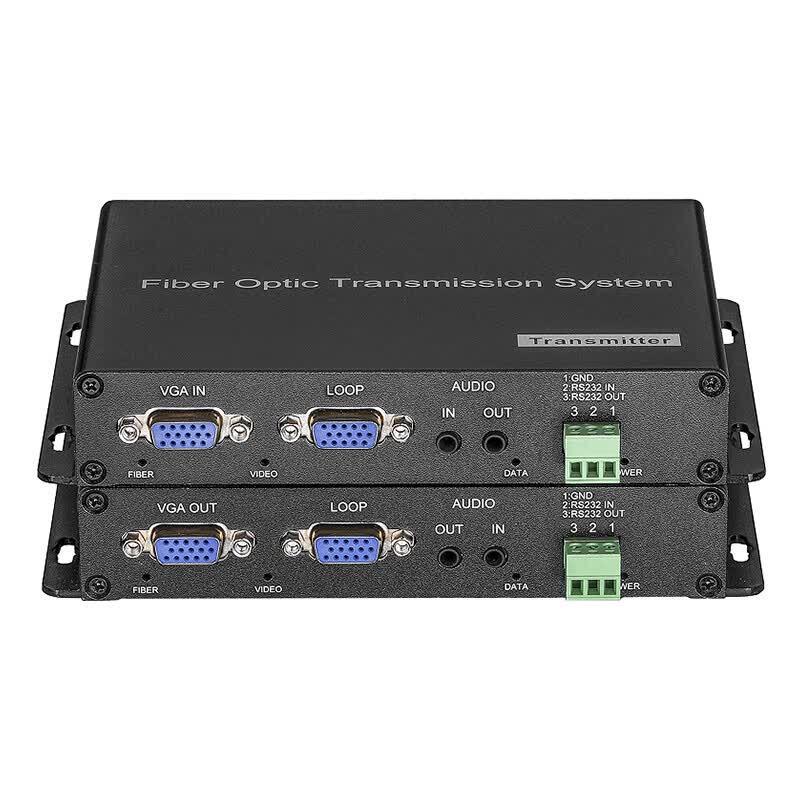 VGA Video Fiber Optic Extender with Audio & RS232