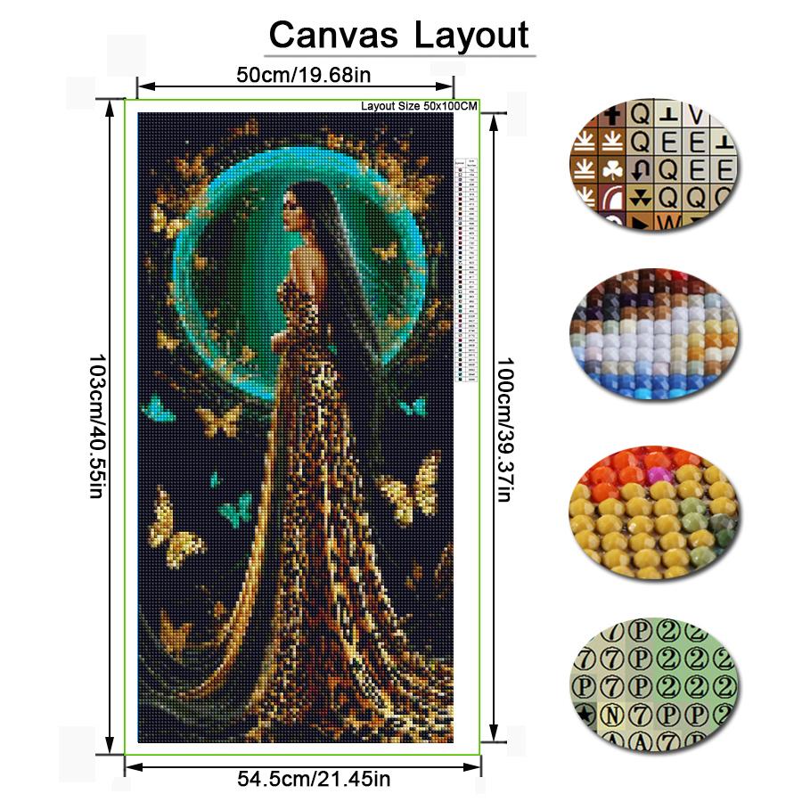 Beautiful Woman and Butterfly Large Size Diamond Painting New Collection Pretty Girl Diy Full Drill Rhinestone Embroidery Mosaic Cross Stitch Kits