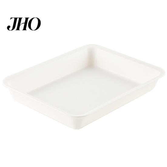 Storage Food Tray White Stackable Round Edges Easy to Clean Spill Dessert Platter Resistant Multipurpose Plastic Hot Pot Serving for Dining Room