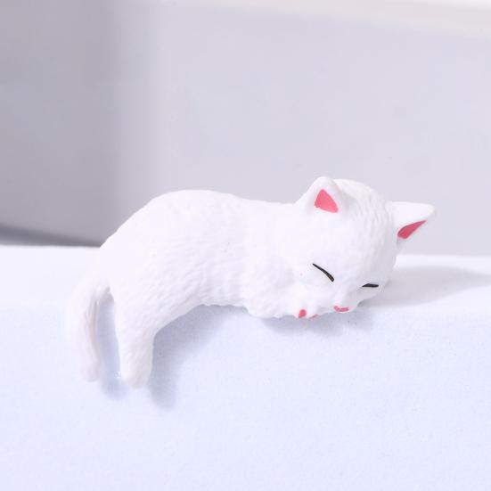 5/12Pcs Mini Cat Figurine Car Dashboard Central Control Display Screen Mount Sleeping Lying Sitting Kitten Statue Animal Sculpture Ornament
