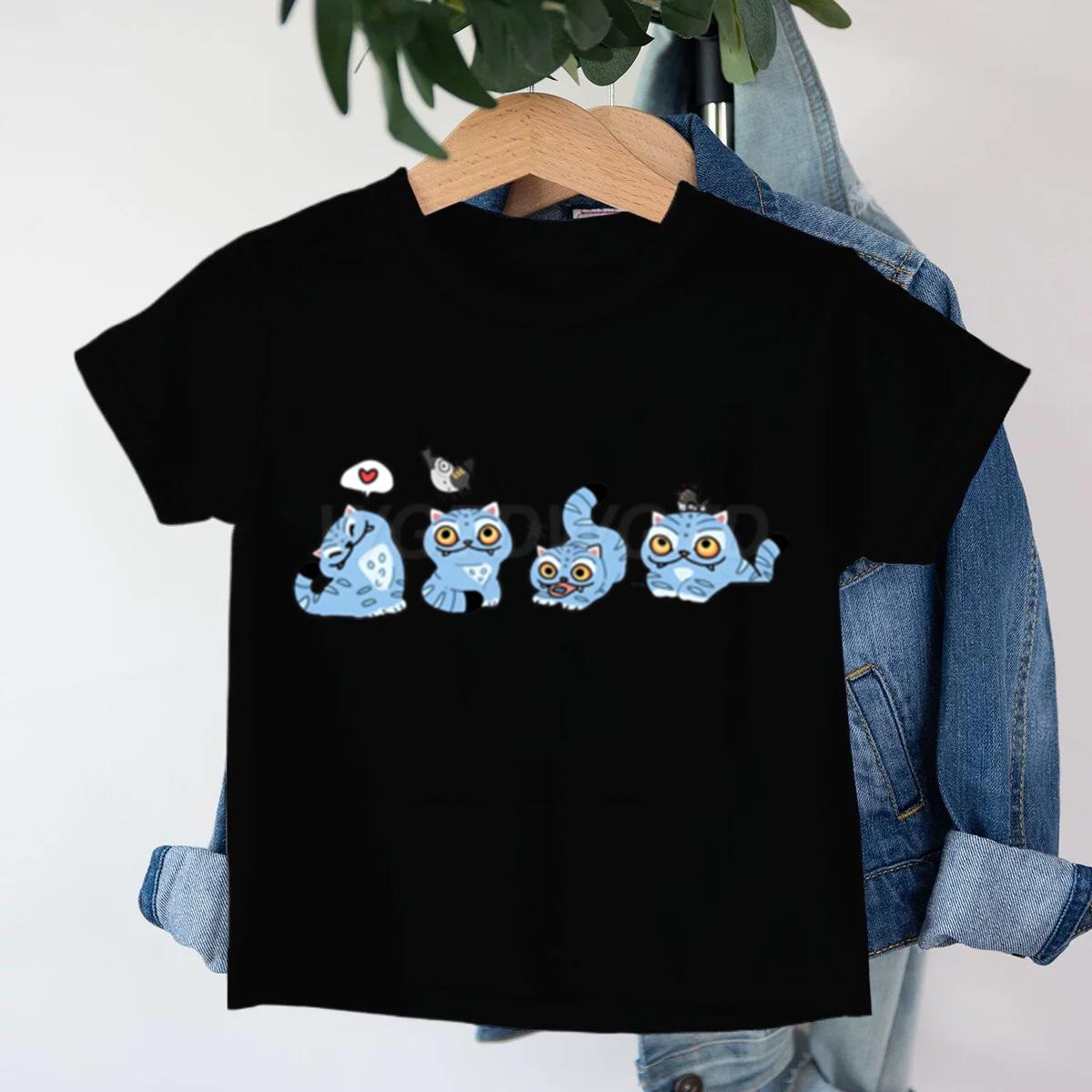 

K-Pop Охотники на демонов Футболки с тигром Милые футболки с мультяшным принтом Топы для девочек и мальчиков Хлопковая футболка K-Pop Охотники на демонов Детская одежда 150