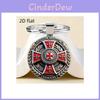 Red Cross Knight Circular Zinc Alloy Keyring For Couples And Colleagues