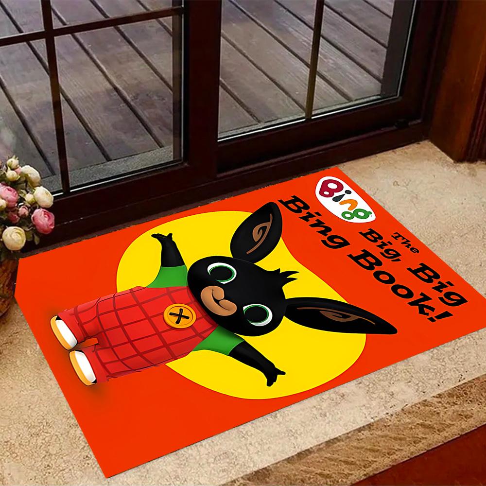 Bing's Colorful Adventure Themed Anti-Slip Rugs - Polyester Home Decor, Suitable for Bedrooms, Living Rooms, Doorways, Studios, and Decorations