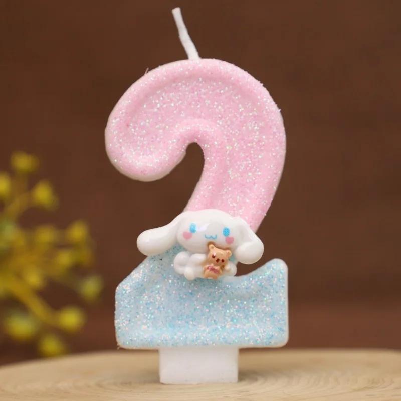 0-9  Birthday Number Candles Cute Number Candle Cinnamoroll Pink Blue Candles Top of Cake Baby Birthday Party Supplies Toy