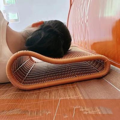 Summer Cool Pillow, Neck Protection Pillow, Hard and Breathable, Imitation Rattan Pillow, Washable Pillow, Hand Woven Pillow To Help Sleep