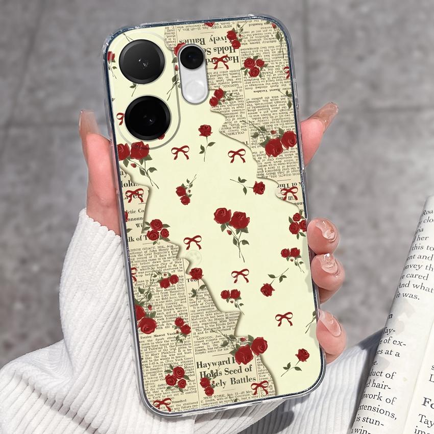 For Vivo V60 V50 V40 Lite V40e V30e V20 Pro SE Phone Case Beautiful Mountain Range Patterns Transparent TPU Anti Slip Soft Back Covers For Vivo Casing