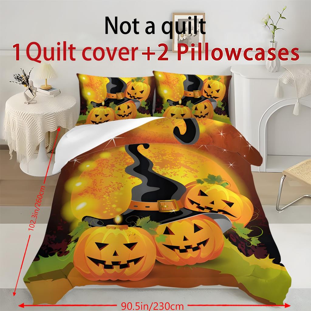 Duvet Cover Printed With Christmas Decoration Super Soft Brushed Microfiber Double Bed Comfortable Set With Zipper Closure And 2 Pillowcases