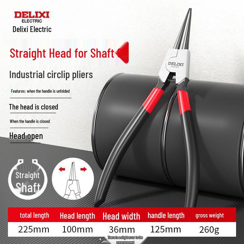 Delixi Electric Industrial Grade Snap Ring Pliers for Internal/External Use - Small Size Expanding Circlip & Spring Retaining Pliers Set.