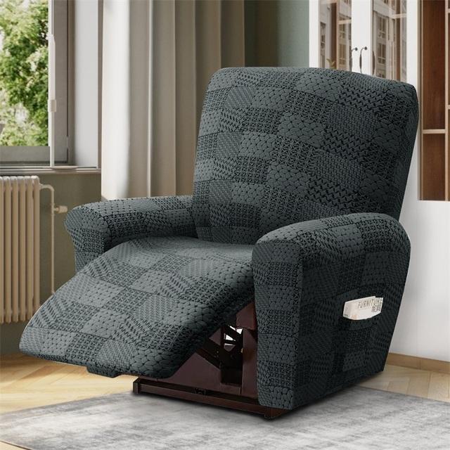 1 3 Seat Elastic Recliner Sofa Cover For Living Room Jacquard Lazy Boy Chair Covers Split Non Slip Armchair Cover Sofa Slipcover