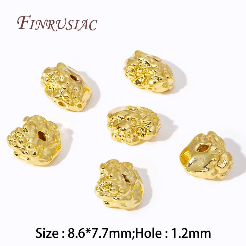 High Quality 18K Gold Plated Irregular Spacer Beads Metal Bracelets Beads For Jewelry Making DIY Accessories,Bead Separators
