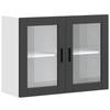 VidaXL Armoire murale de cuisine avec porte en verre Porto noir, meuble mural de cuisine, armoires murales avec portes, 854088