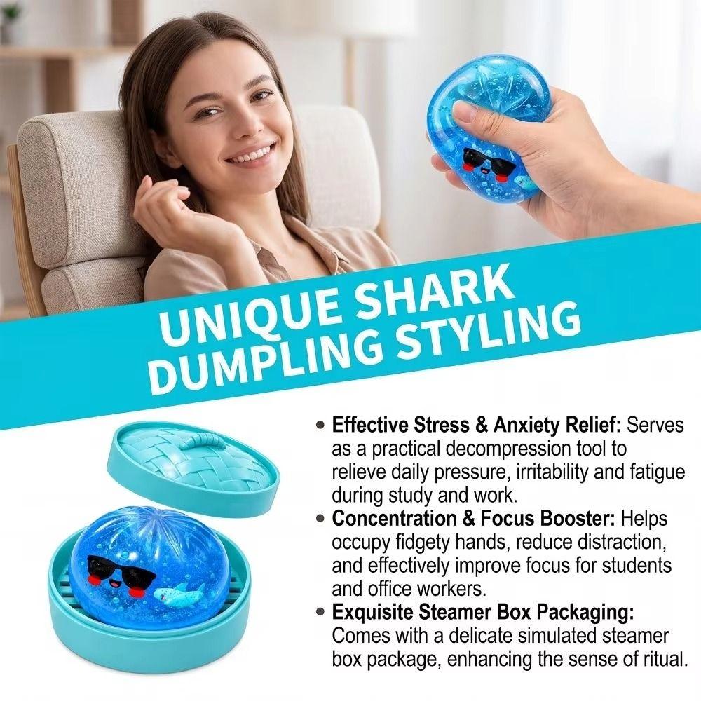 Soft Squishy Glitter Shark Dumplings Squishy Toy Slow Resilience Bun Sensory Balls  Home Decoration