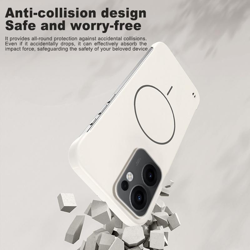 For Magsafe Frameless Anti-Fall Case For Reno 13F 12 Pro 12F Hard PC Ultra Thin Frosted Wireless Charging Back Case For Bumper