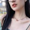 Emporio Armani Fashionable Double Ring Chain Clavicle Chain Stainless Steel Necklace Women's Rose Gold Rose Gold F ( Fits All) Basic Packaging