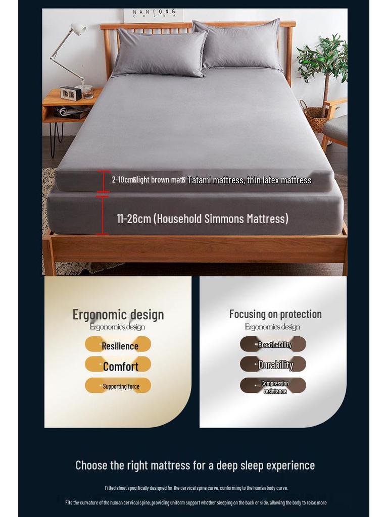 Brushed Cotton Non-slip Fitted Sheet and Mattress Cover for Hotel & Guesthouse Beds