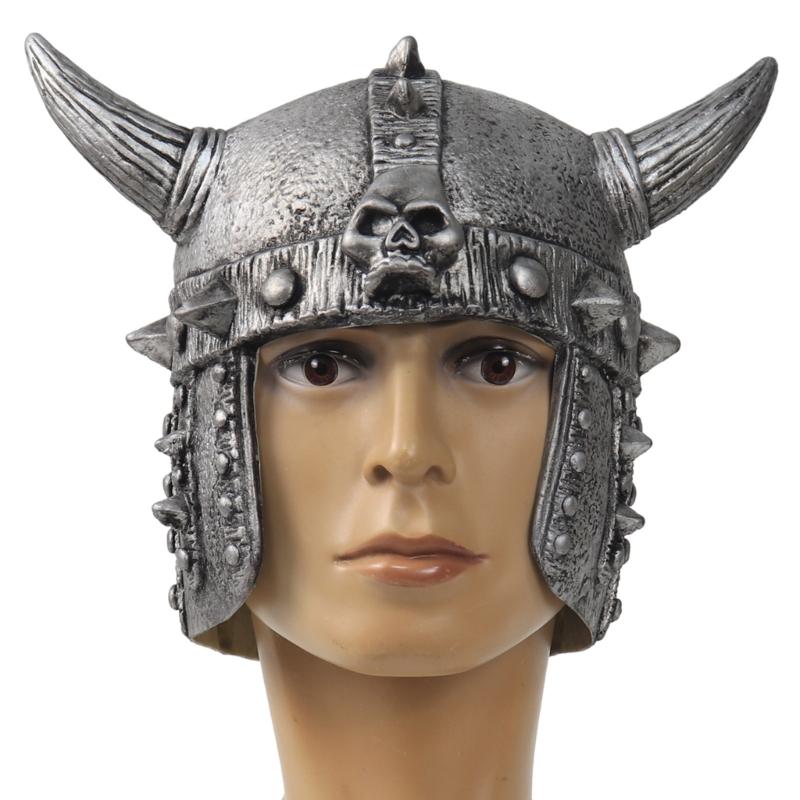 Horned Hat Roman Battle Costume Accessory Soft Latex Ancient Fighter Helmet For Role Playing And Cosplay