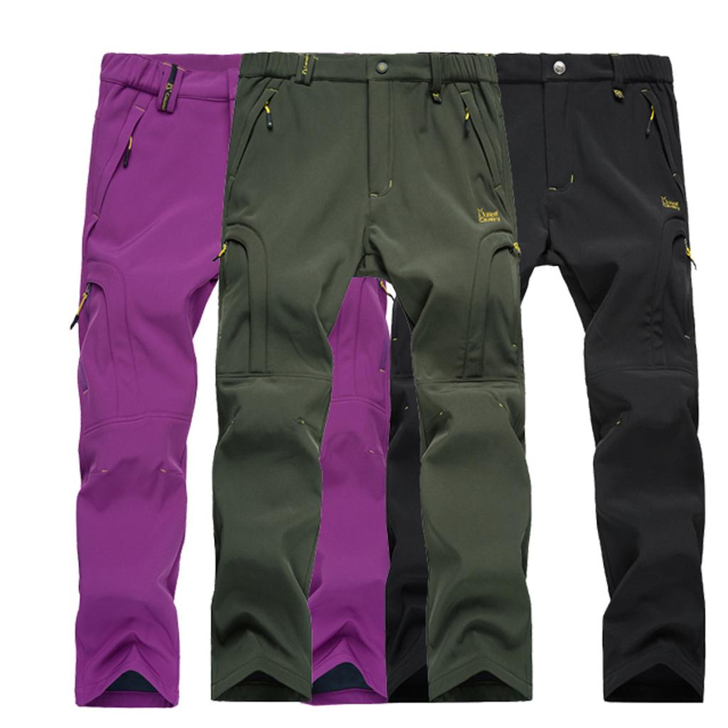 Silné teplé fleecové turistické kalhoty Dámské Zimní Nepromokavé Větruodolné Outdoor Soft Shell Kalhoty do deště Treking Camping Lyžařské kalhoty
