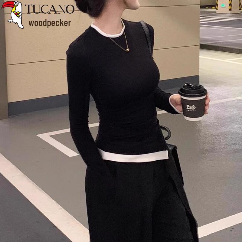 Woodpecker Women s Color Block Patchwork Long Sleeve Top XL