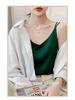 2025 Women's White Satin Camisole Tank Top: Elegant Back Design, Imitation Silk Summer Innerwear