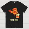 Fish & chips Cotton Summer Casual Cool Loose T-Shirt