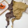 Double Layer Design Two Tone Headwrap Scarf Cotton Linen Bandana Hot Headscarf Accessory  For Women