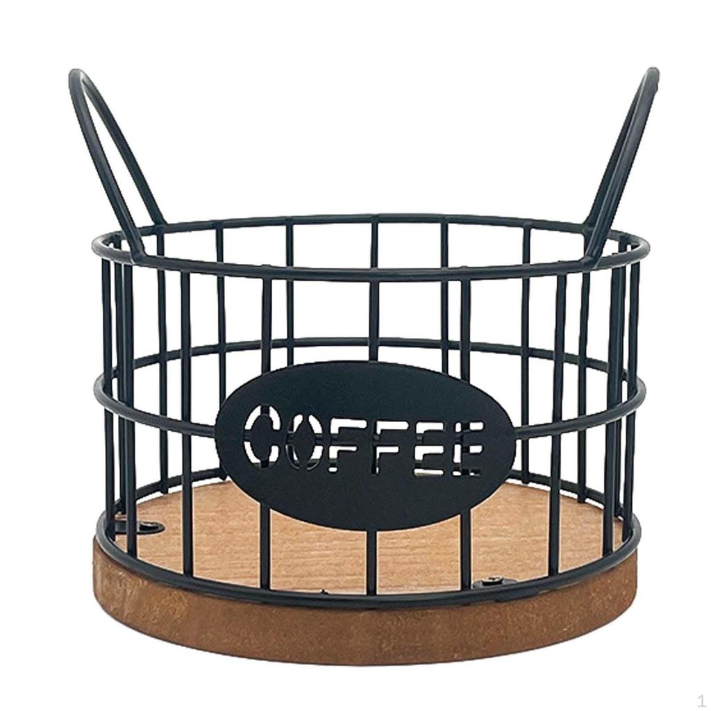Coffee Pod Holder Capsule Storage Basket Wire with Double Handle Organizer