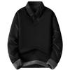 Men's Casual Color-blocking And Patchwork Style Two-piece Hoodie, Men's Loose V-neck Patchwork Lapel Shirt Hoodie