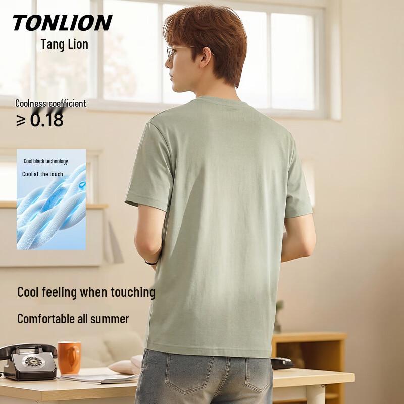 TonLion Men s Heavyweight Ice Cotton T-Shirt L