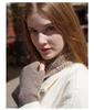 Women's Cashmere Knit Striped Half-Finger Winter Gloves