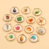 Copper and 18K Gold-Plated Marine Life Pendants, 23x27mm - Transparent Colors for DIY Jewelry