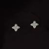 925 Sterling Silver Clover Zircon Stud Earrings, Dainty Gold Plated Four-Leaf Clover Earring, Minimalist Elegant Jewelry