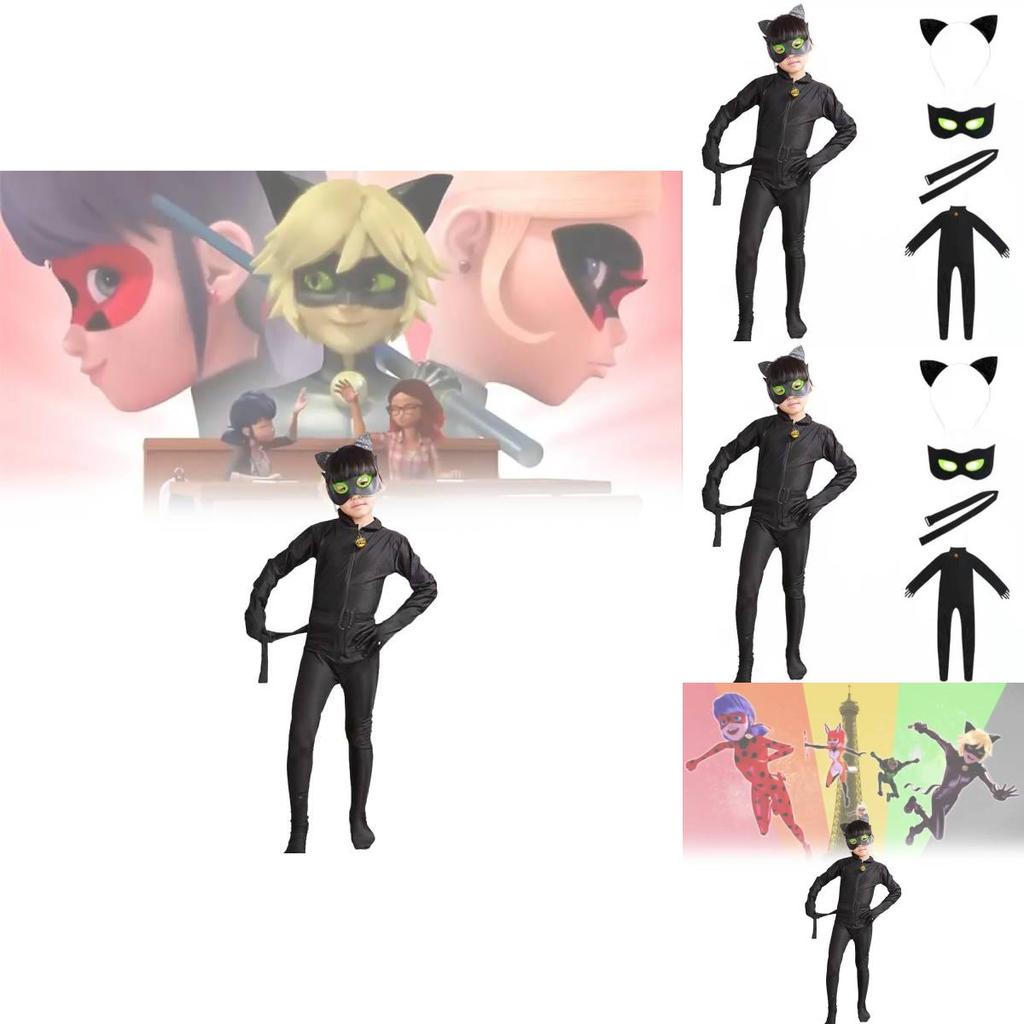 Miraculous Tales Of Ladybug Cat Noir Kid Cosplay Suit With Polyester For Stage Performance